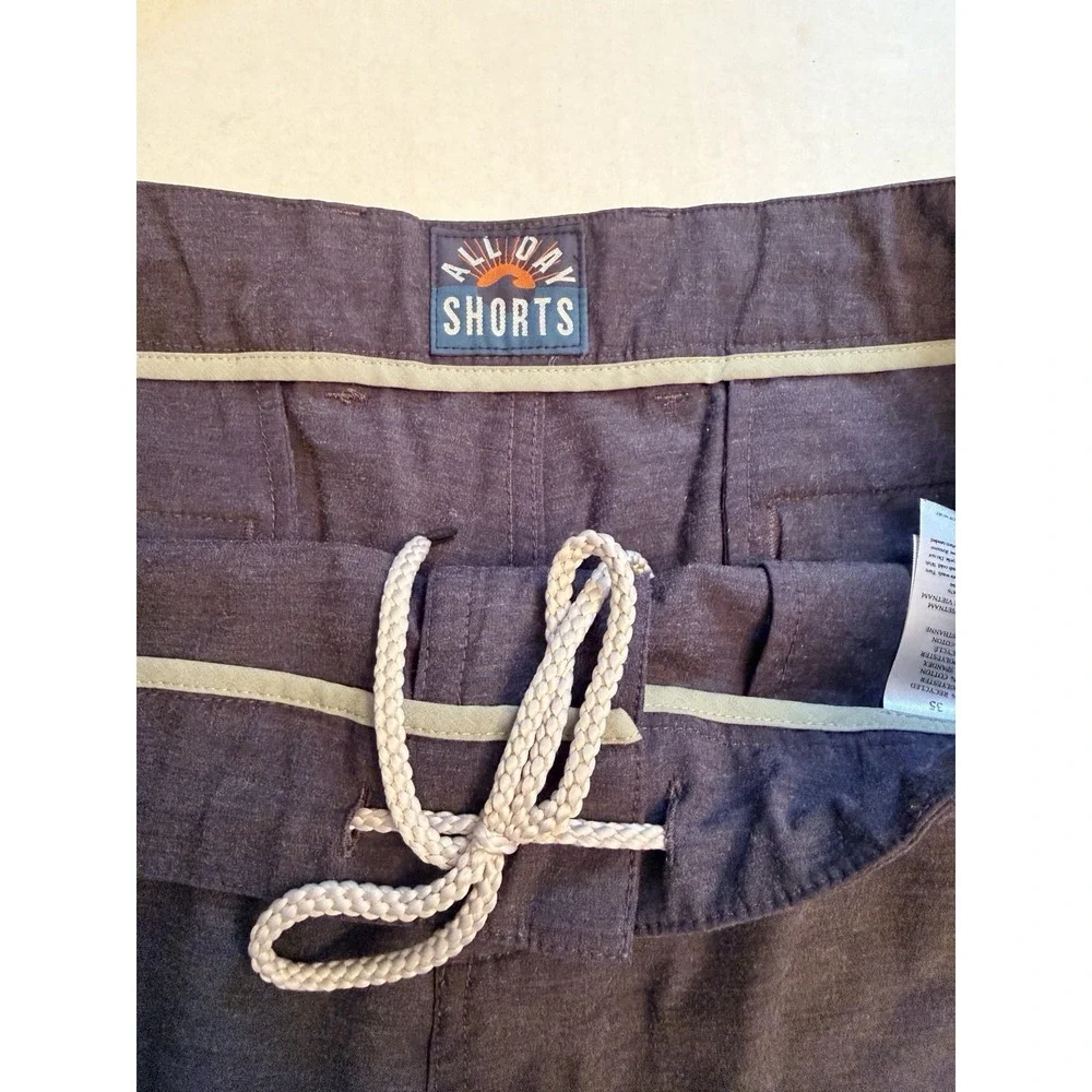 Faherty All Day Shorts Men's Size 35 Black Button Drawstring 7